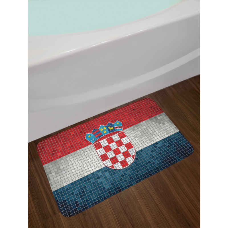 Flag with Mosaic Squares Bath Mat