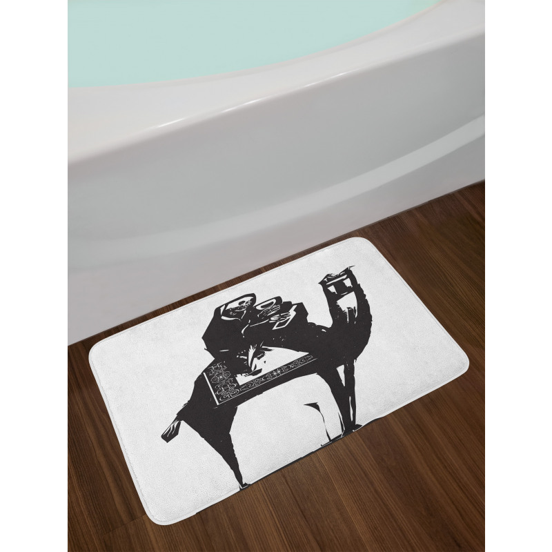 Death Drinks Wine on Camel Bath Mat