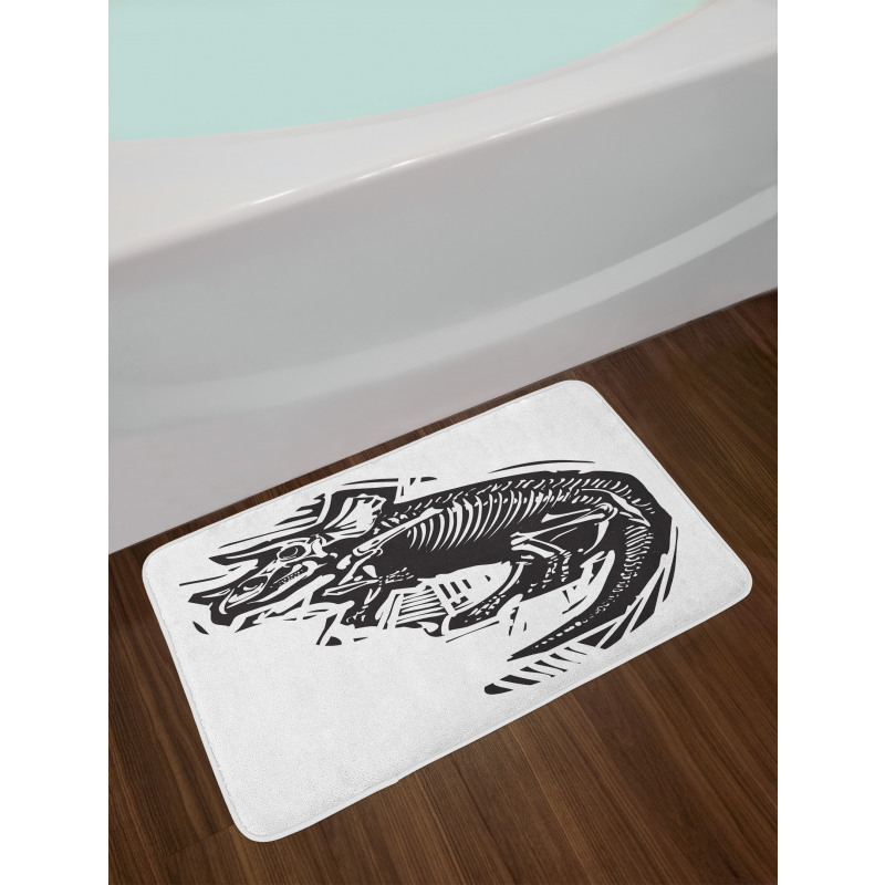 Woodcut Fossil Dinosaur Bath Mat