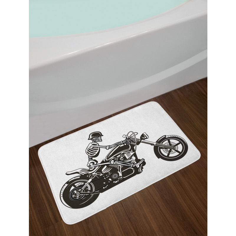 Crazy Halloween Motorbike Bath Mat