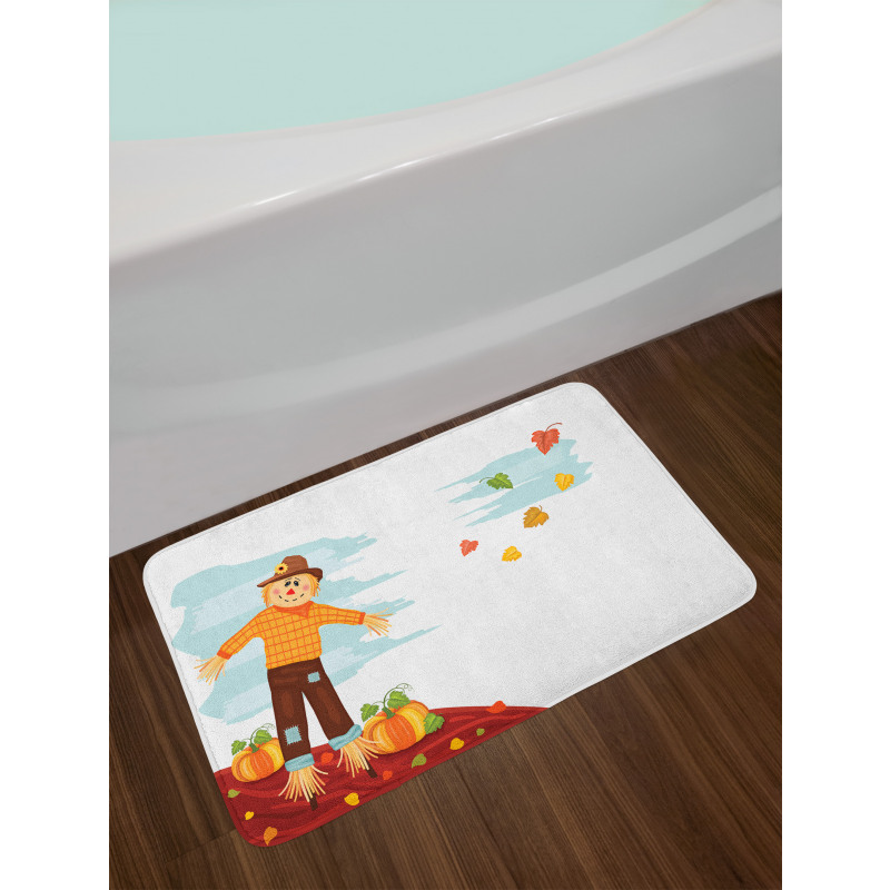 Scarecrow and Fruits Bath Mat