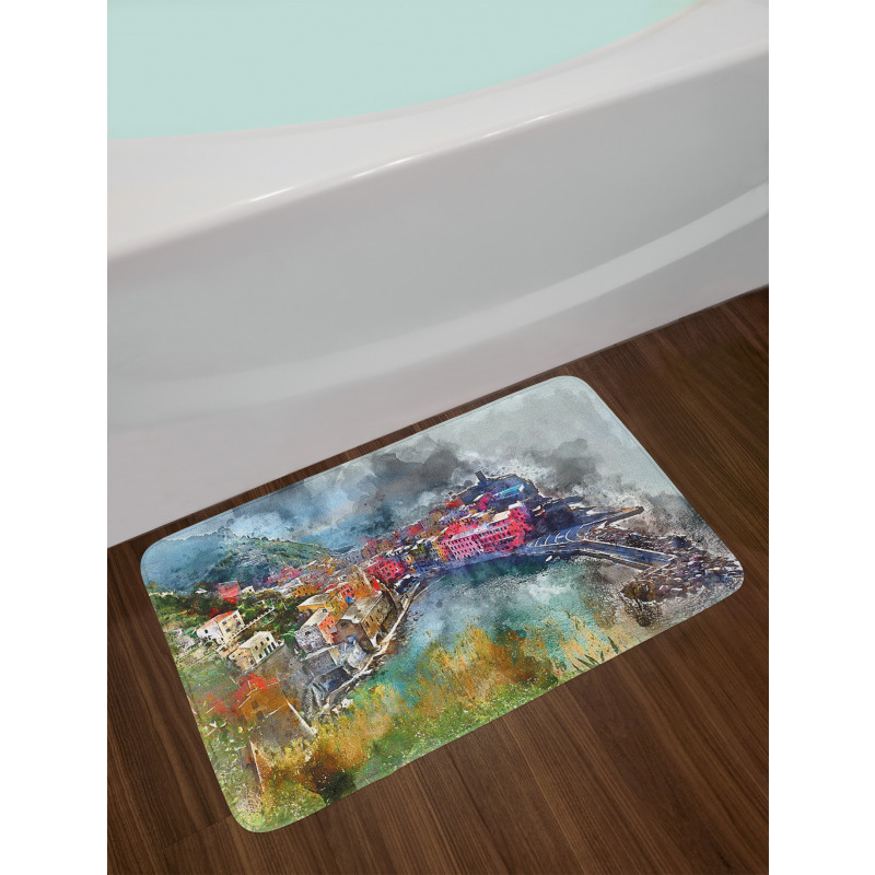 Aerial Village Bath Mat