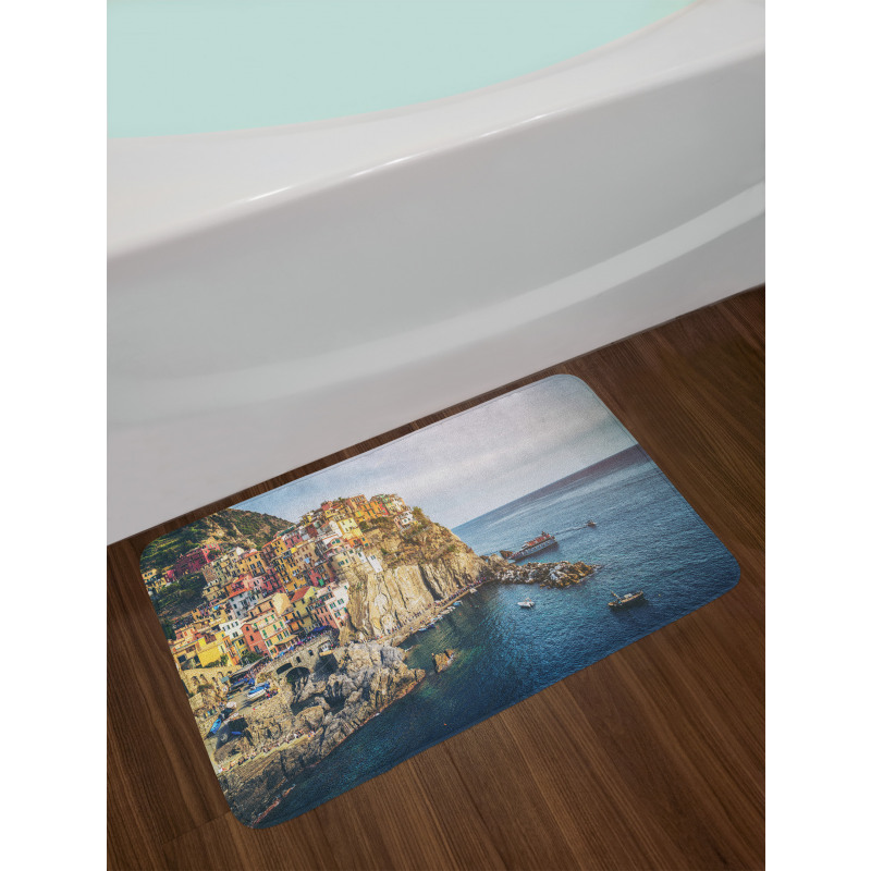 Manarola Village Panorama Bath Mat