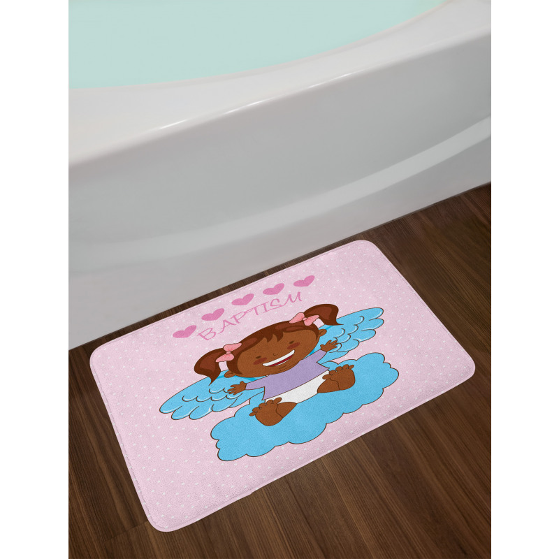Child Flying on Clouds Bath Mat