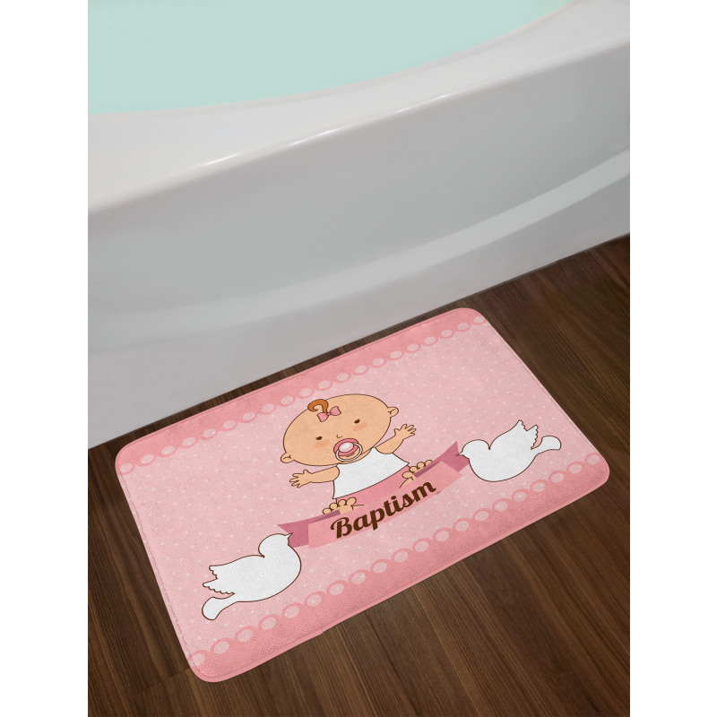 Baby with a Message Cartoon Bath Mat