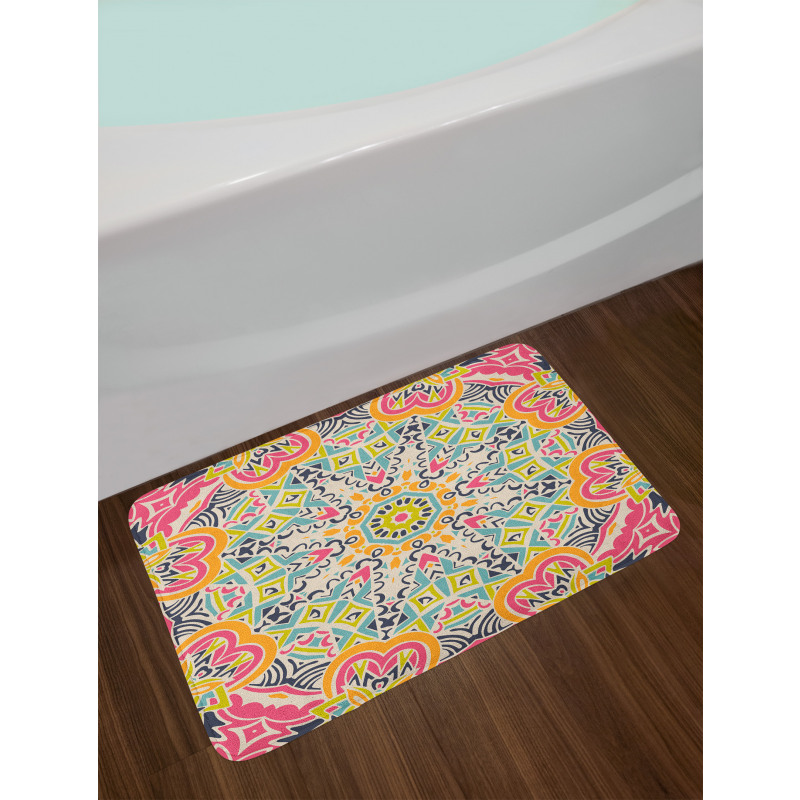 Colorful Chaotic Motif Bath Mat