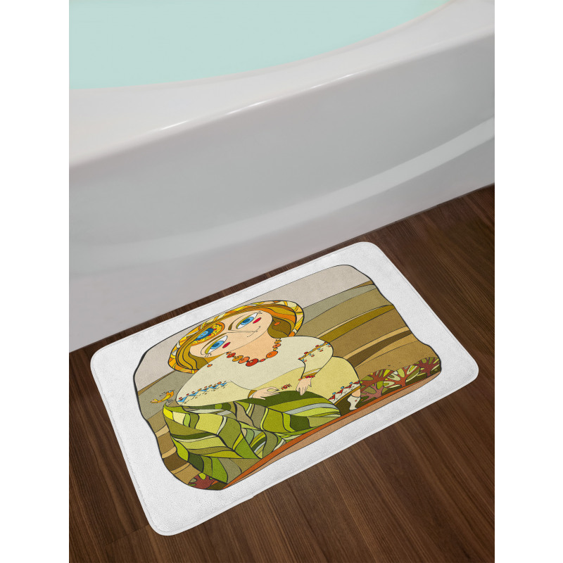 Traditional Slavic Girl Bath Mat