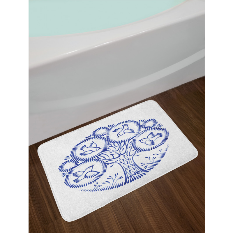 Birds in Botany Circles Bath Mat