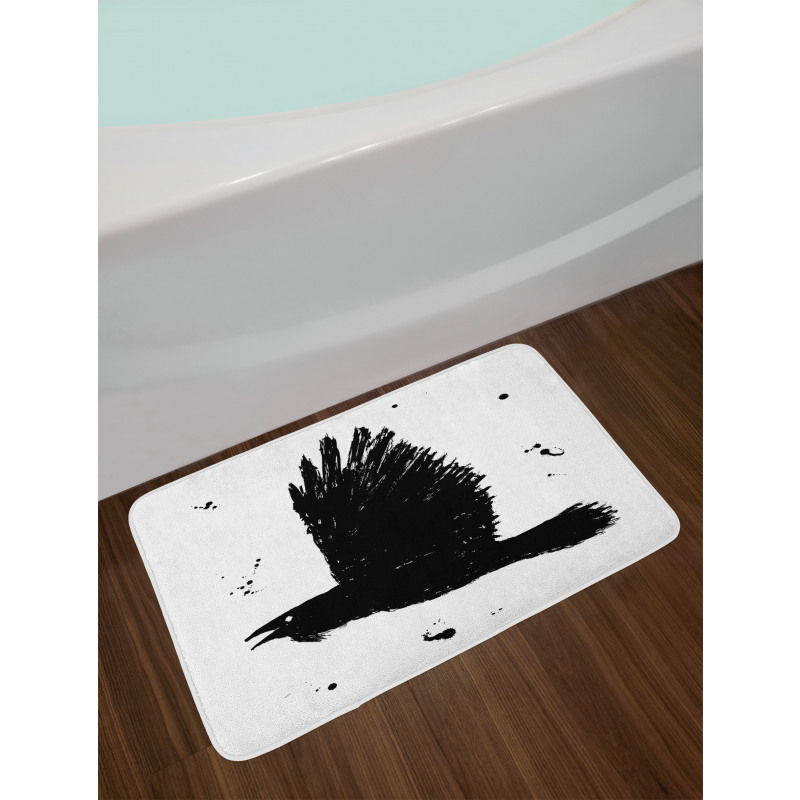 Gothic Ink Sketch Bird Bath Mat