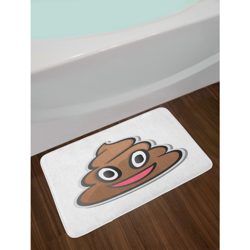 Smiling Face Turd Doodle Bath Mat