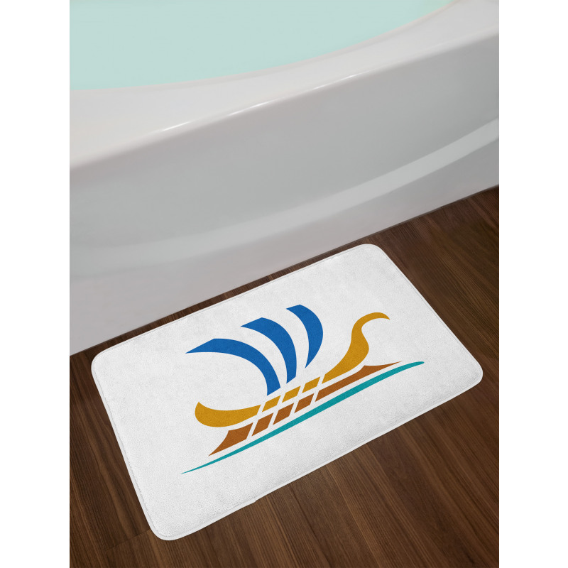 Colorful Greek Ship Sign Bath Mat