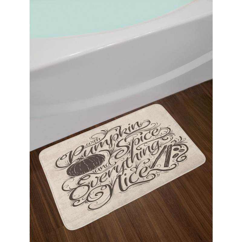 Thanksgiving Wording Bath Mat