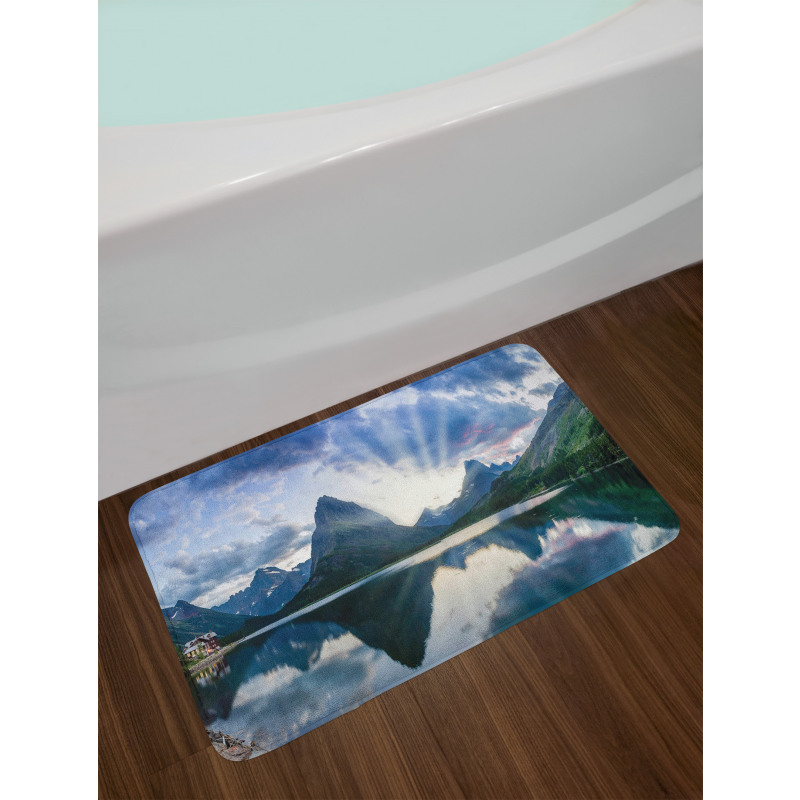 Swiftcurrent Lake Panorama Bath Mat