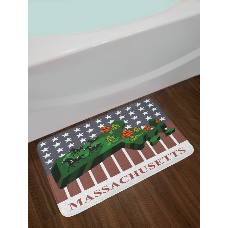 State Map Old Glory Bath Mat