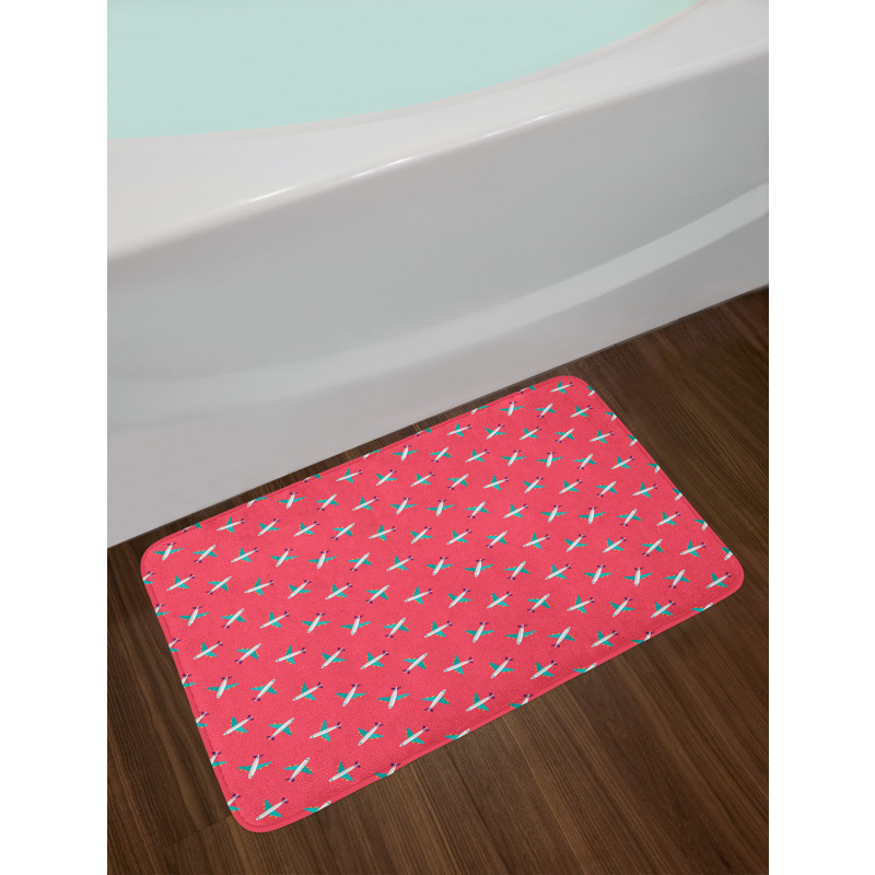 Nursery Cartoon Airplanes Bath Mat