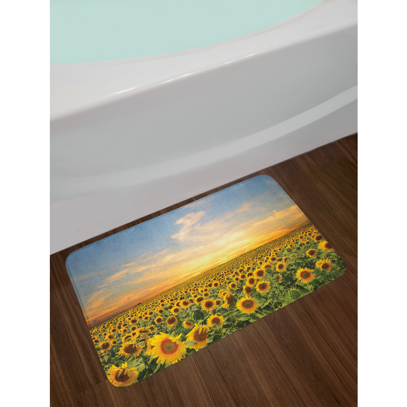 Blooming Farm at Sunset Bath Mat