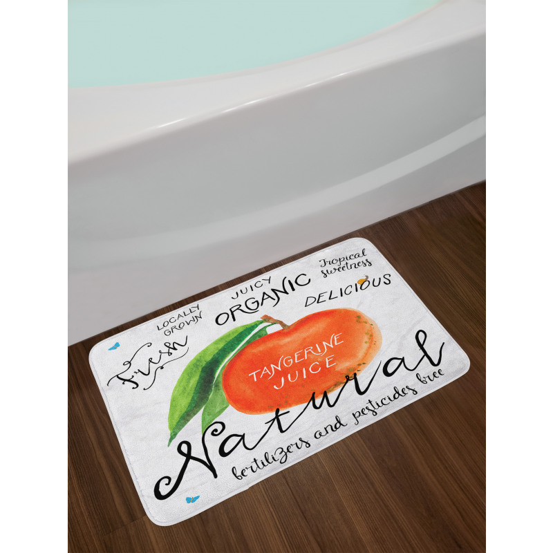 Watercolor Citrus Fruit Bath Mat