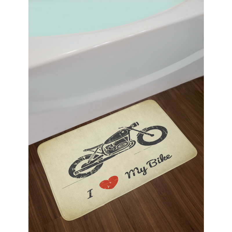 Grunge Flat Motorcycle Bath Mat