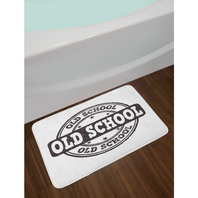 Grunge Retro Look Text Bath Mat