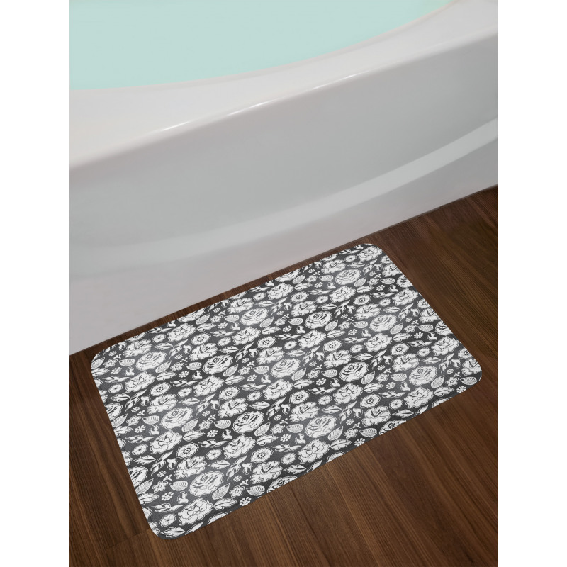 Nostalgic Monochrome Bath Mat