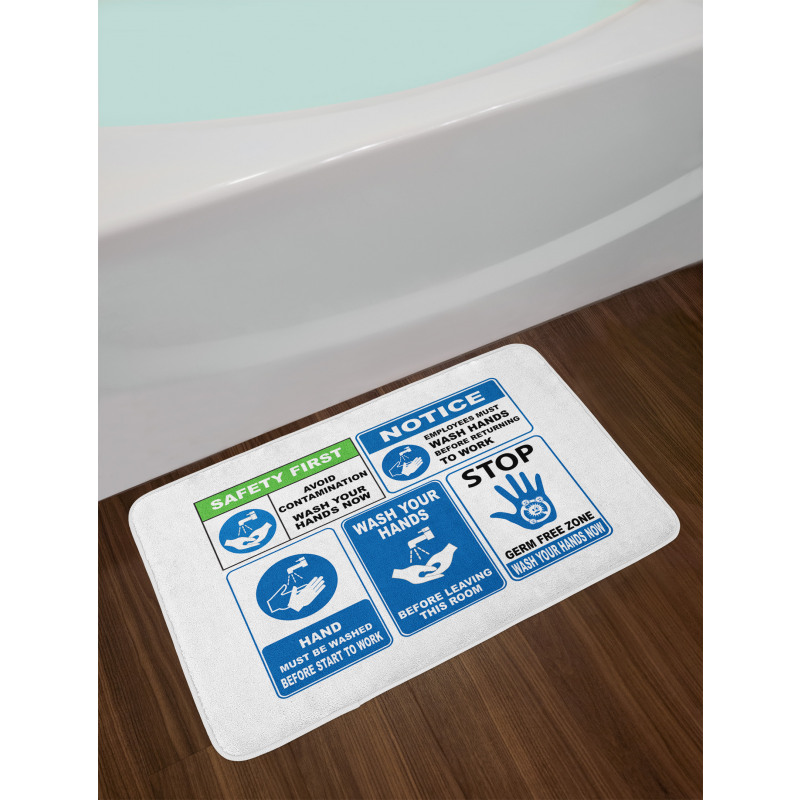 Wash Your Hands Sign Bath Mat