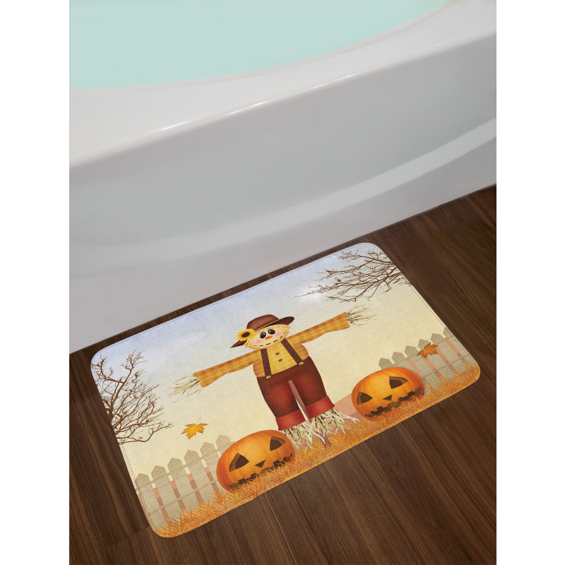 Carved Pumpkin Bath Mat