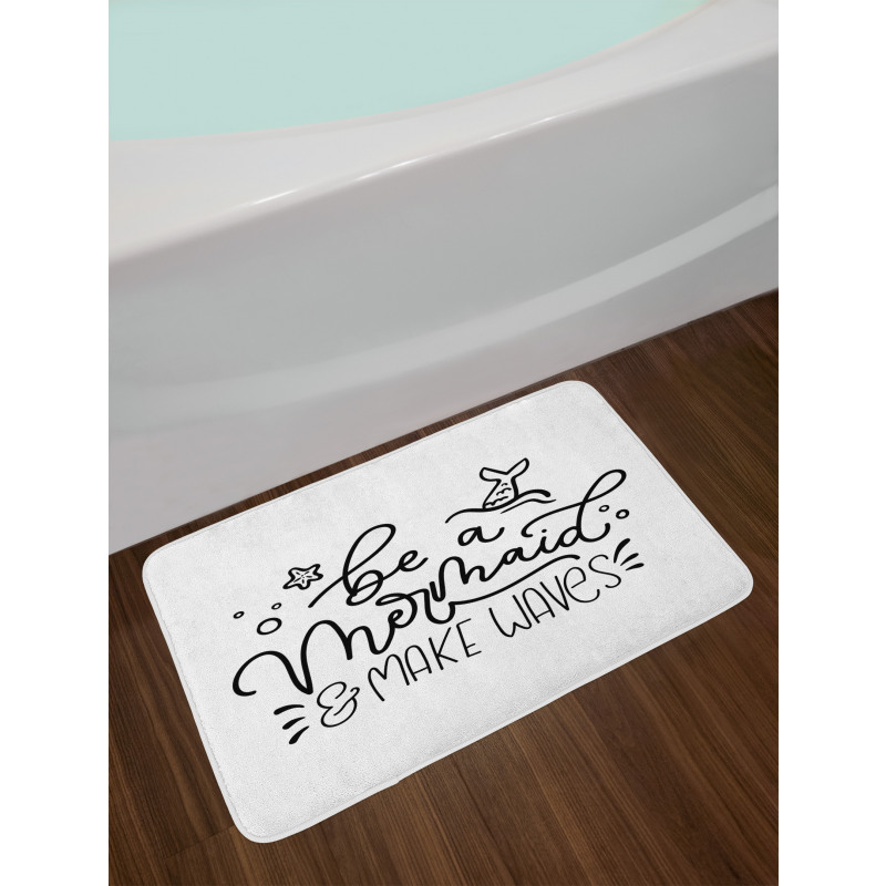 Marine Ornate Words Bath Mat