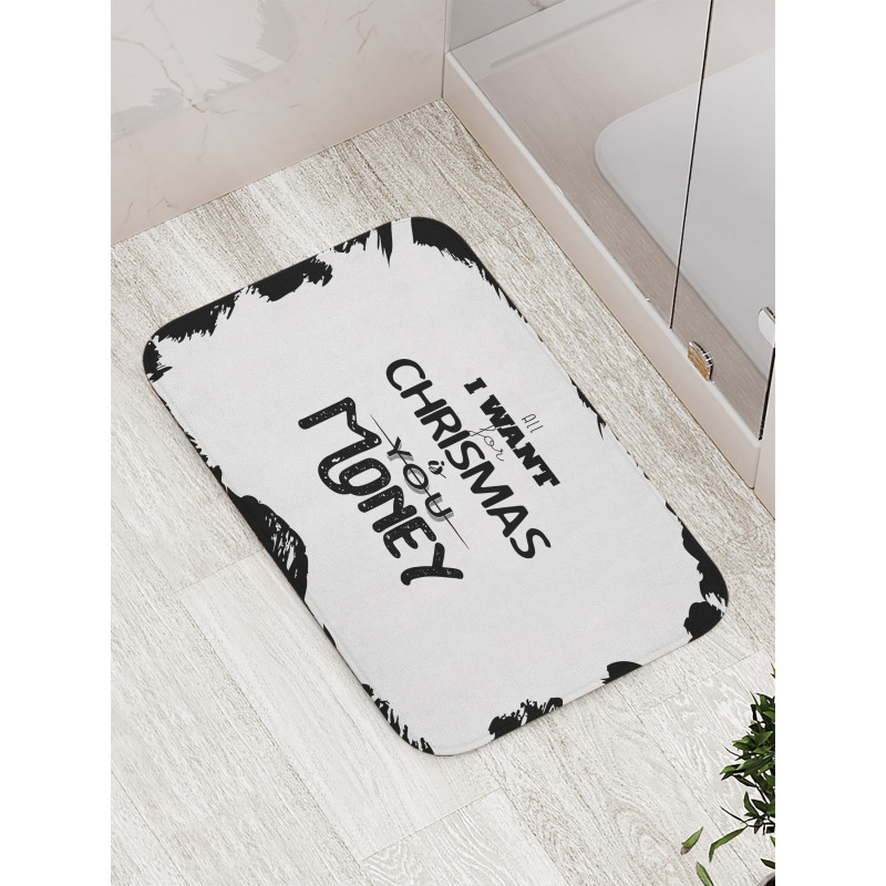 Humorous Words with Christmas Bath Mat