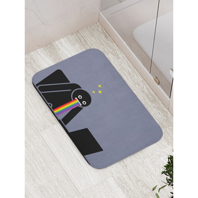 Amazed Man Puke Rainbow Image Bath Mat