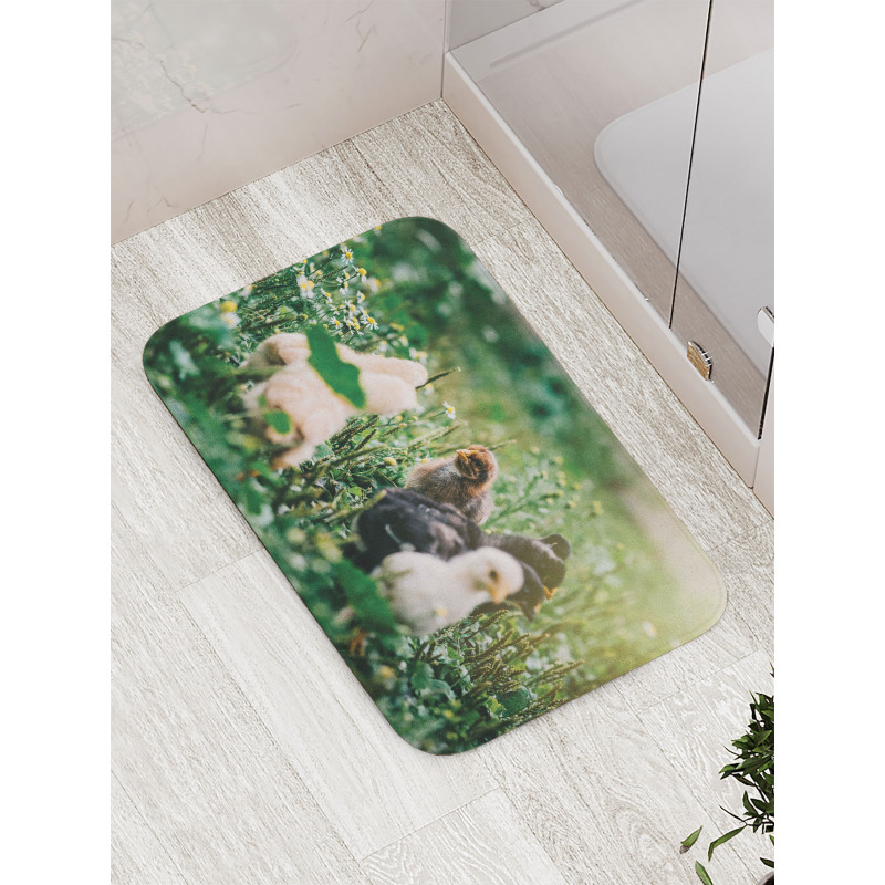 Little Chickens in Daisies Bath Mat