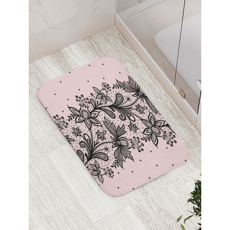 Botanical Lace Look Motif Bath Mat