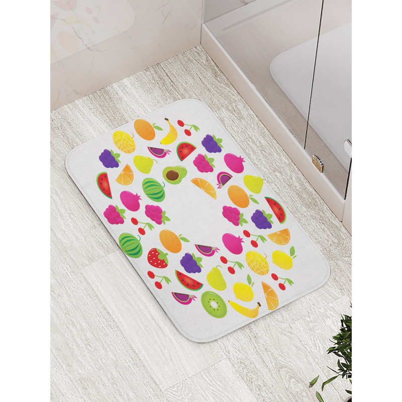 Tasty Circle of Organic Food Bath Mat