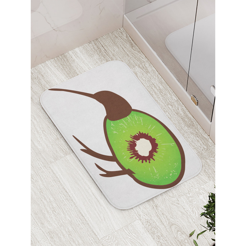 Small Bird and Fruit Slice Bath Mat