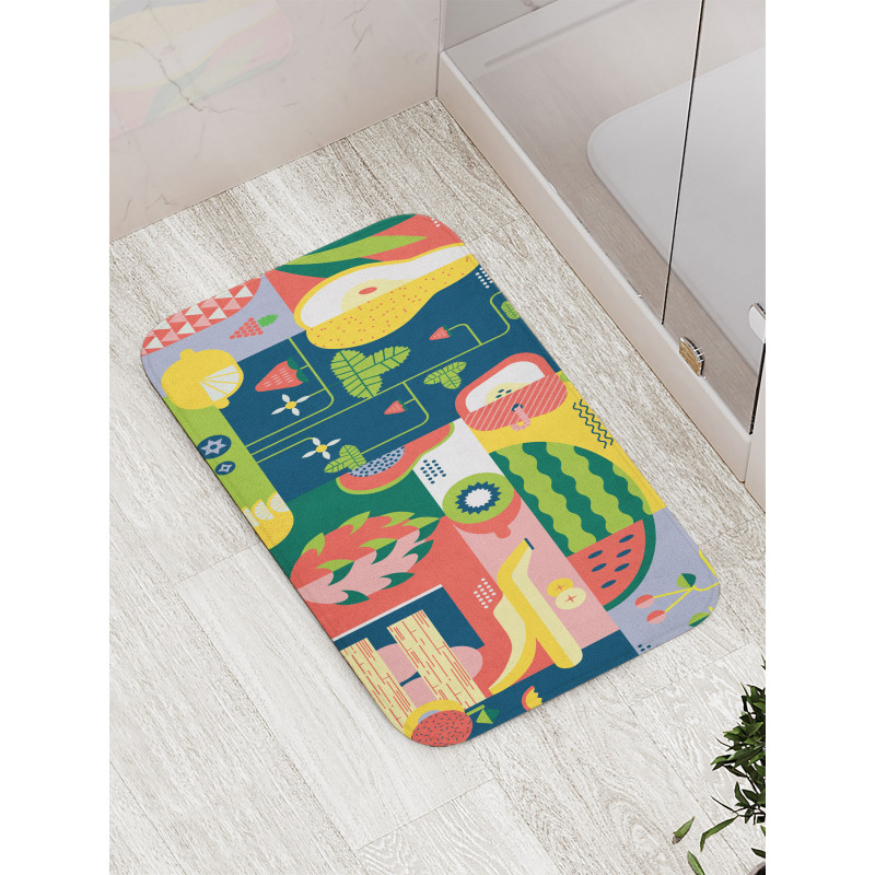 Abstract Modern Food Bath Mat