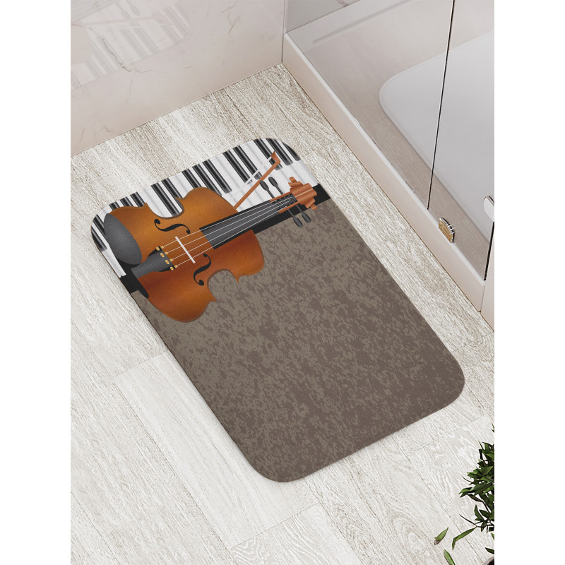 Piano and Violin Grunge Art Bath Mat