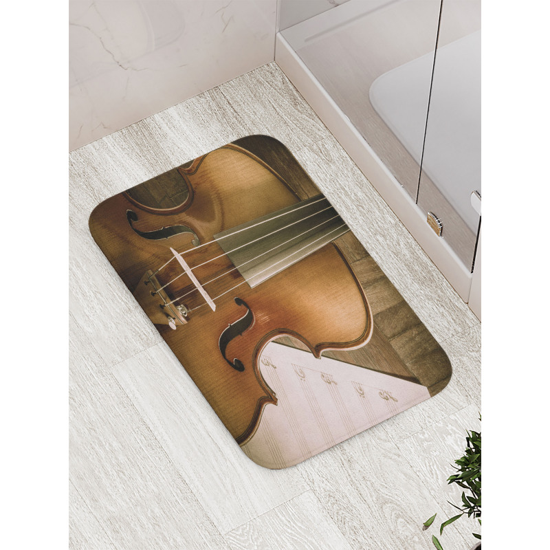 Instrument and Music Sheet Bath Mat