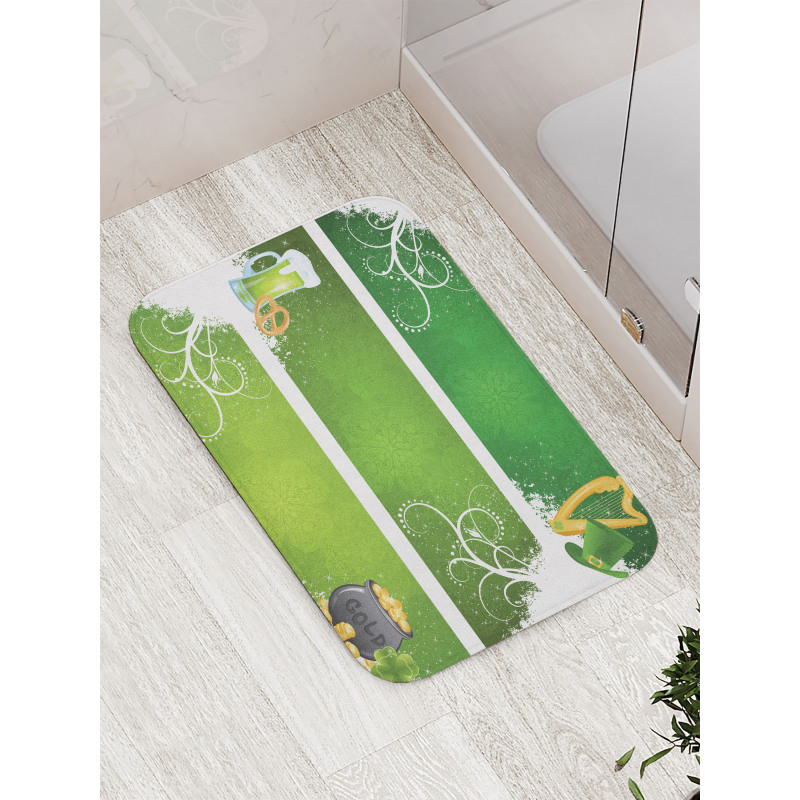 Hat Beer and Pot of Gold Bath Mat