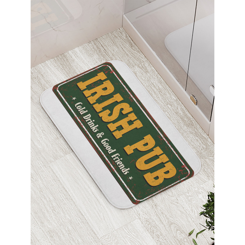 Vintage Grunge Bar Sign Bath Mat