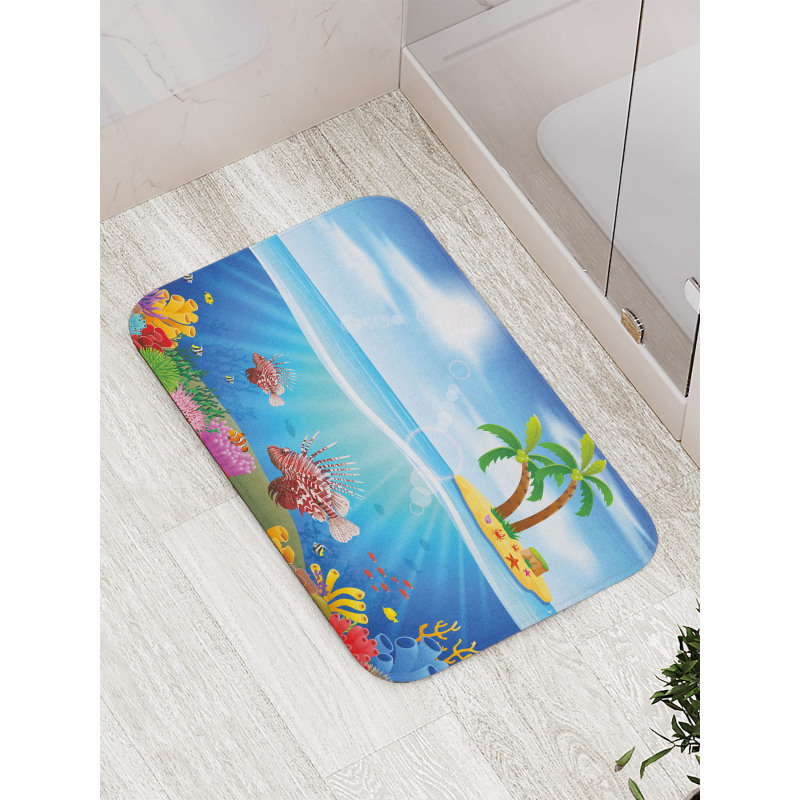 Lionfish and Coral Reefs Bath Mat