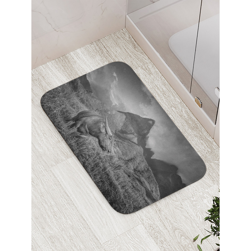 Buffalo on Rice Fields Bath Mat