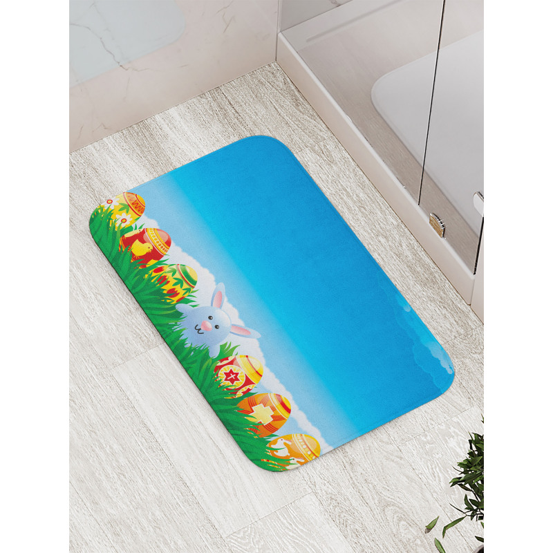 Cartoon Easter Rabbit Bath Mat