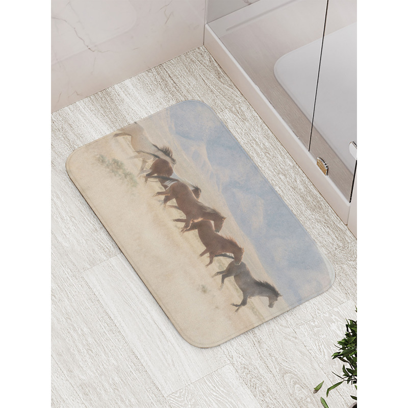 Wild Mustang Horses Art Bath Mat