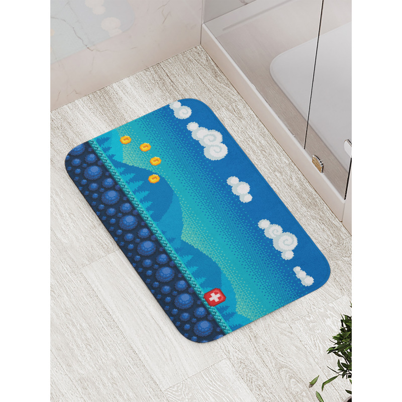 8-Bit Inspired Game Platform Bath Mat