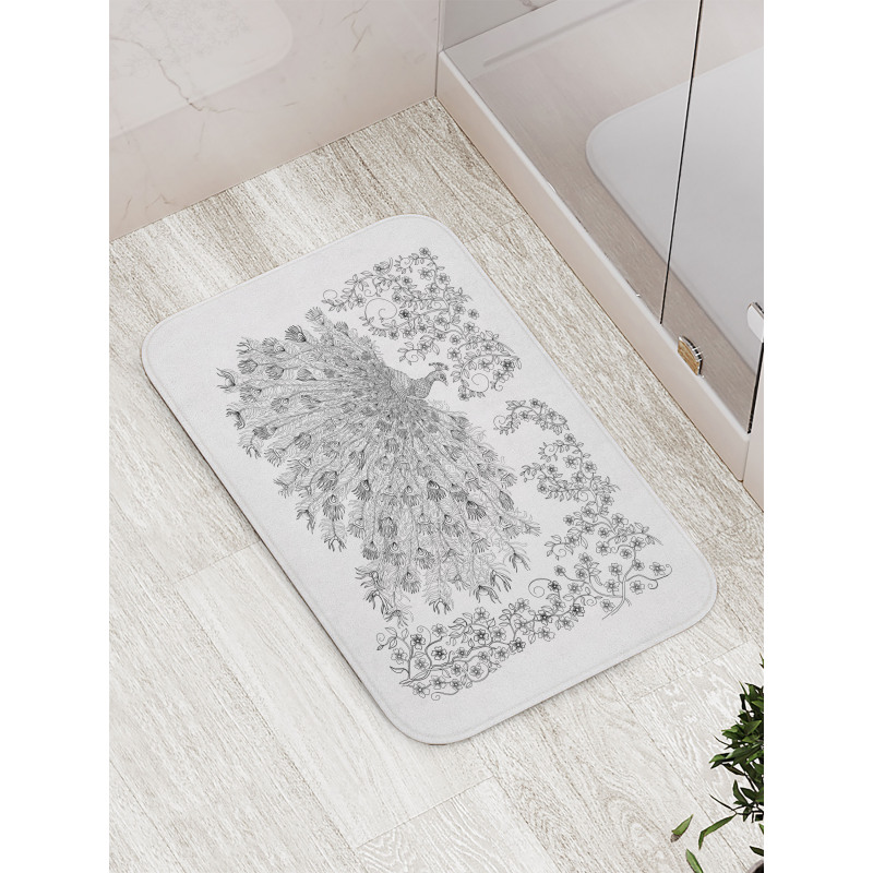 Blossoming Branch and Bird Bath Mat