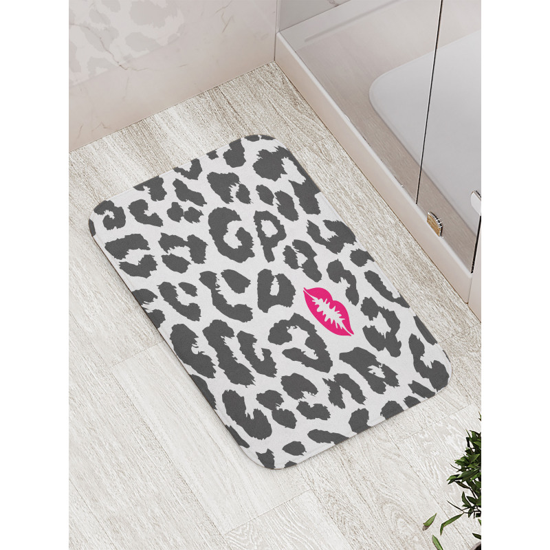 Cheetah Leopard Kiss Bath Mat