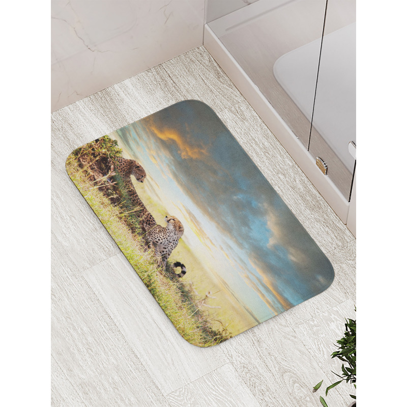 Dangerous Cheetahs in Africa Bath Mat