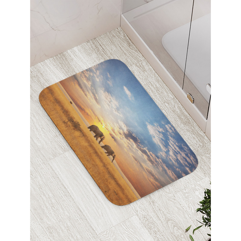 Elephants Untouched Land Bath Mat