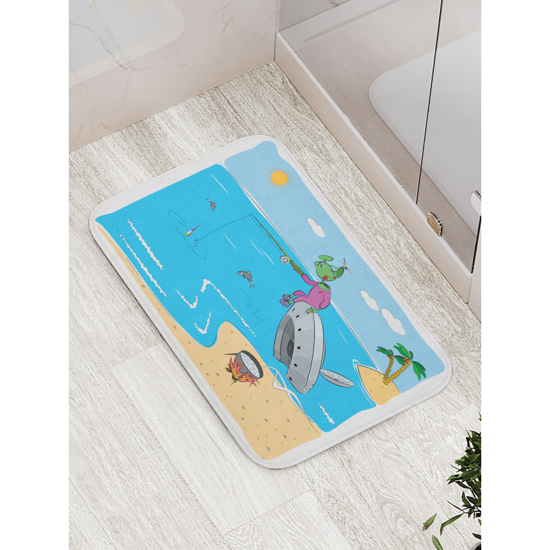 Monster Fishing in the Sea Bath Mat