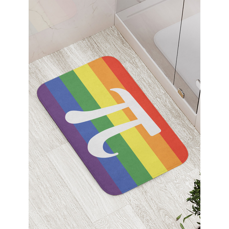 Number on Rainbow Colors Bath Mat