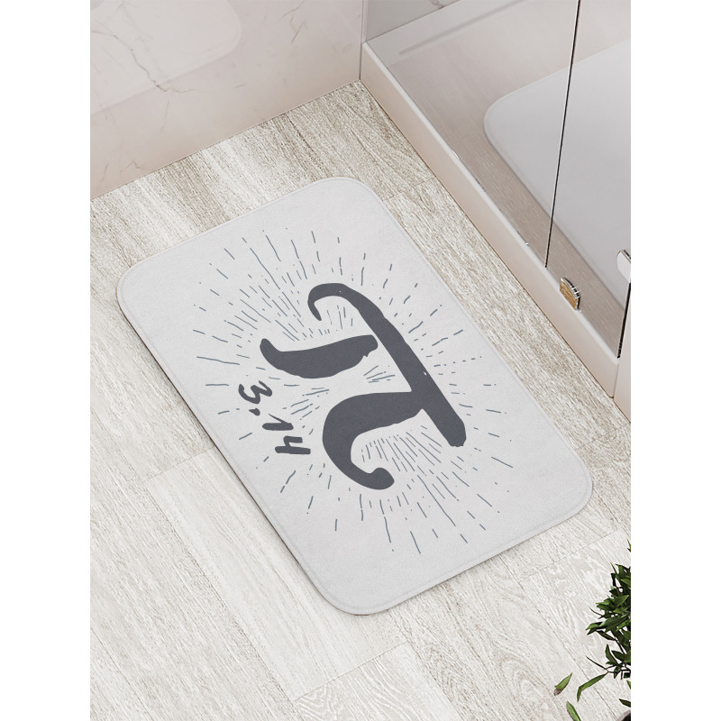 Grunge Design Number Lines Bath Mat